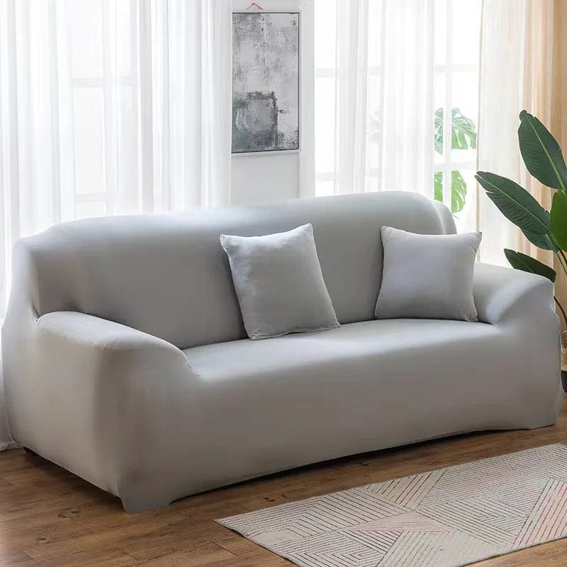 Magic shop Light grey / 3-seat 195-230cm Elastic Anti-Slip Solid Sofa Cover