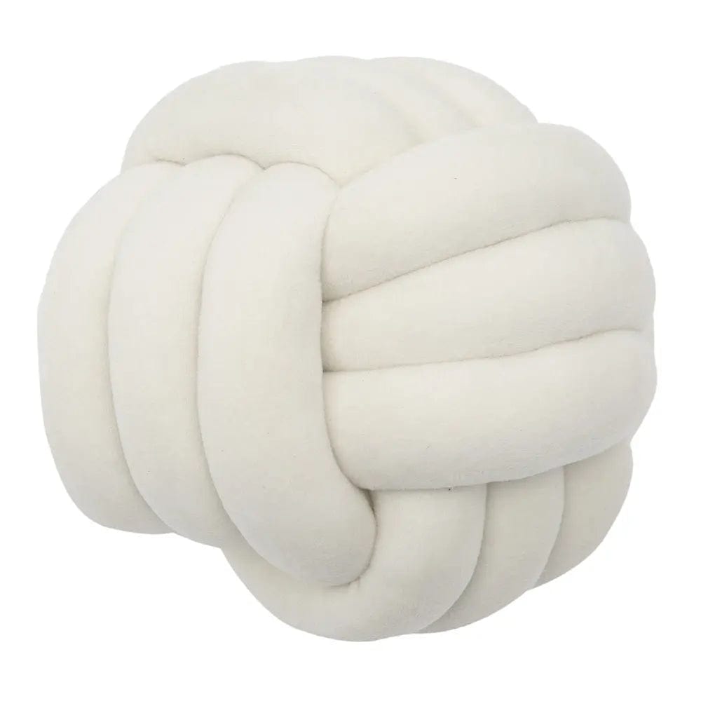 Magic shop Milky white Velvet Knotted Cushion