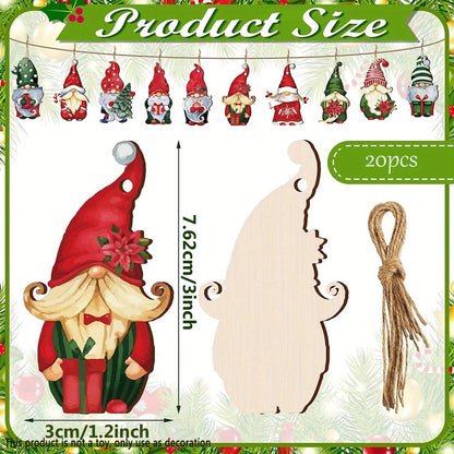 Magic shop Multicolor 20pcs Dwarfs Christmas Wooden Ornaments