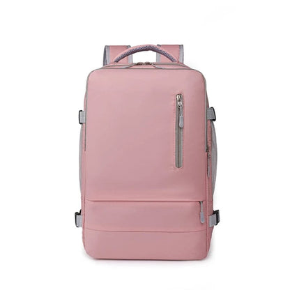 Magic shop Pink B Waterproof Travel Backpack with Luggage Strap & USB Charging Port