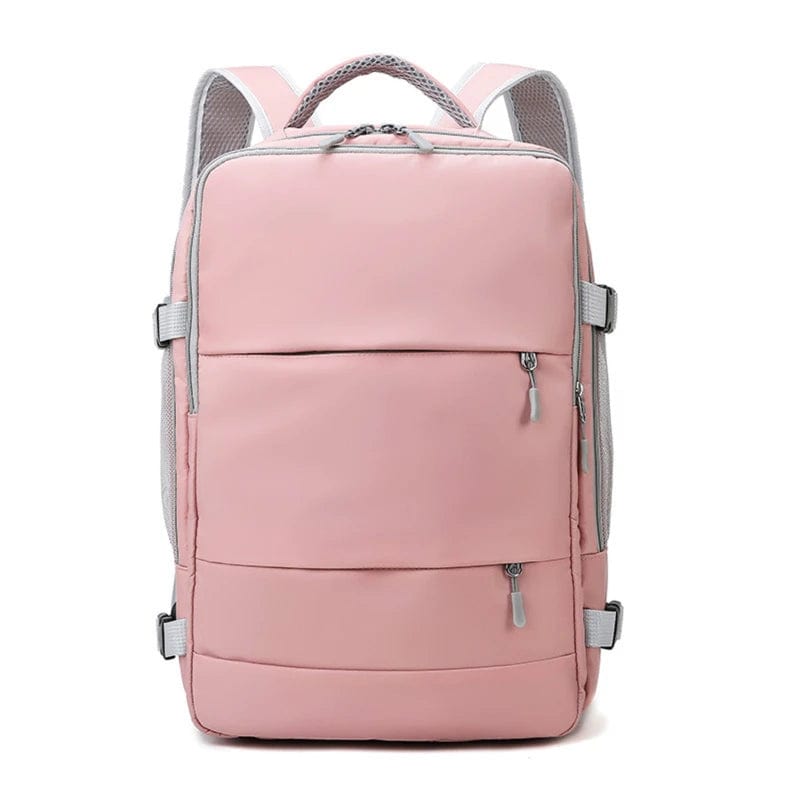 Magic shop Pink Waterproof Travel Backpack with Luggage Strap & USB Charging Port