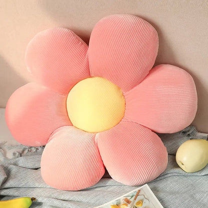 Magic shop pink-Yellow / about 40-45cm Six Petal Flower Cushion