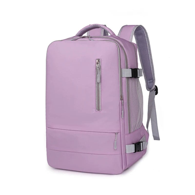 Magic shop Purple B Waterproof Travel Backpack with Luggage Strap & USB Charging Port