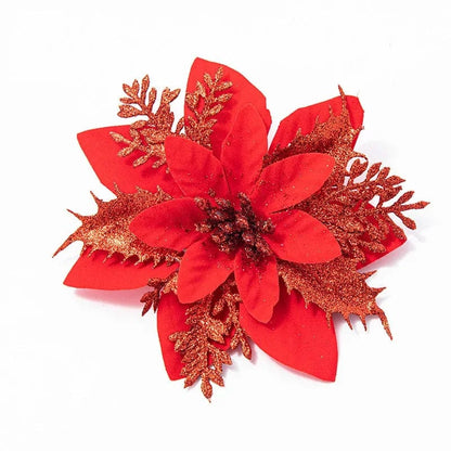 Magic shop Red / 40PCS-4Pack Glitter Christmas Flowers for Tree 14cm - 2024  Christmas Decorations