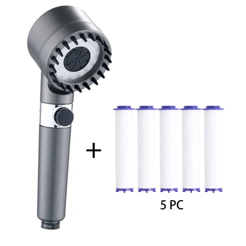 Magic shop Shower And 5 Filters / 3 inch 3 Modes High Pressure Shower Head