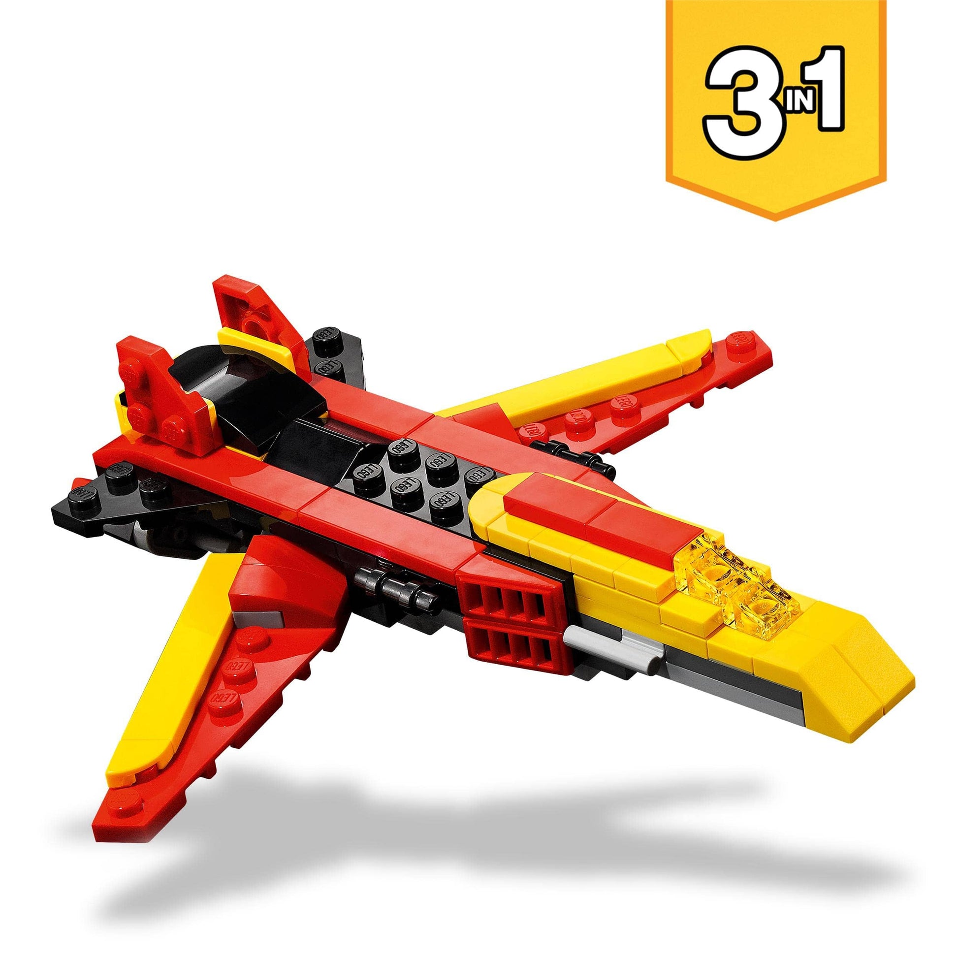 Magic shop Singolo LEGO Creator 3 in 1 Super Robot, Set di Costruzioni in Mattoncini, Aereo e Drago Giocattolo per Bambina e Bambino dai 6 Anni in su, con Parti Regolabili 31124