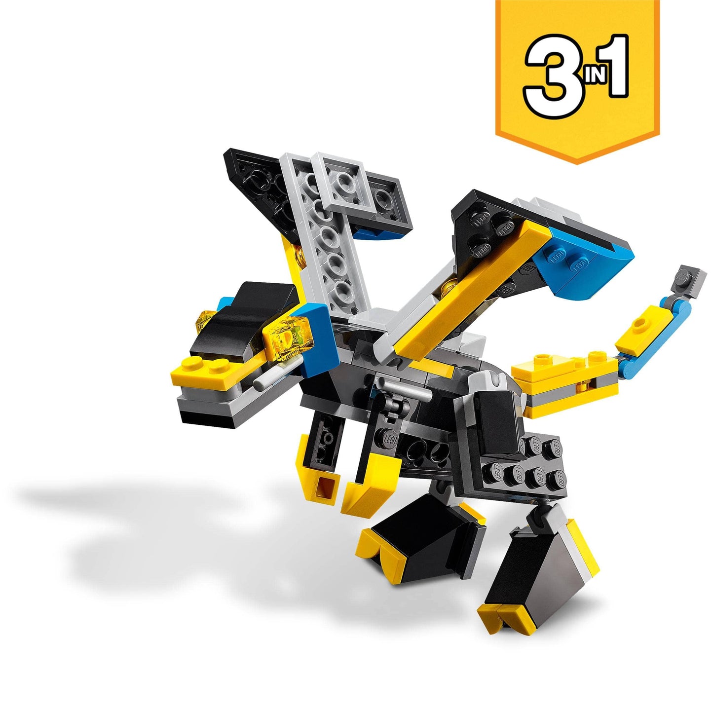 Magic shop Singolo LEGO Creator 3 in 1 Super Robot, Set di Costruzioni in Mattoncini, Aereo e Drago Giocattolo per Bambina e Bambino dai 6 Anni in su, con Parti Regolabili 31124