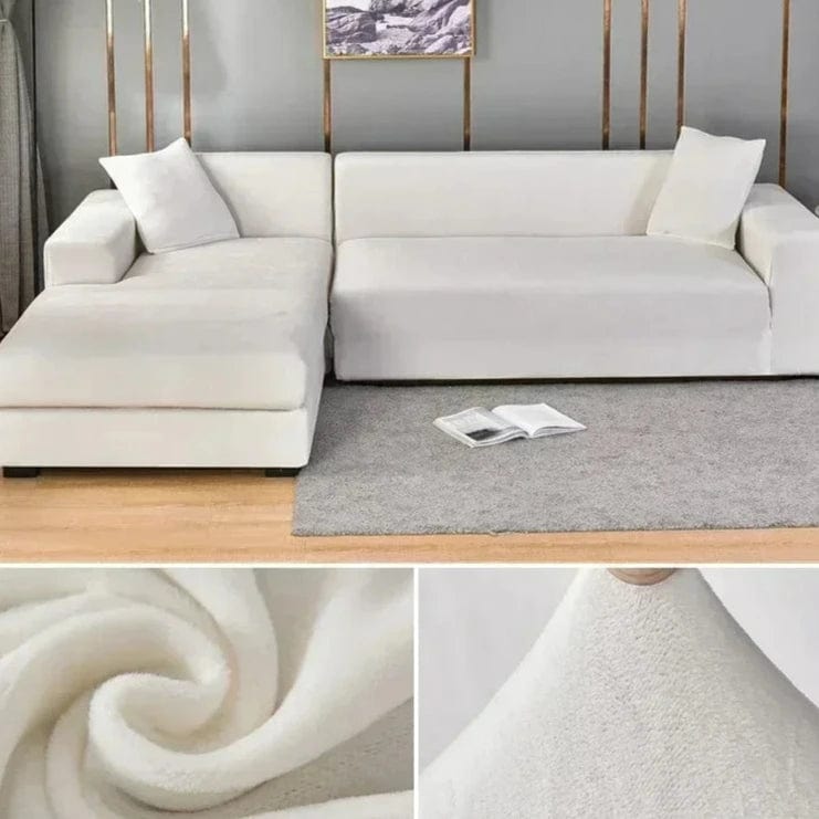 Magic shop White / 1 SEAT (90-140CM) Universal Velvet Sofa Cover