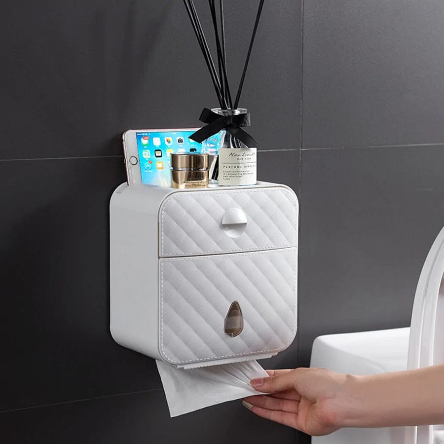 Magic shop White / 22*20.5*12.5CM Waterproof Wall Mount Toilet Paper Holder