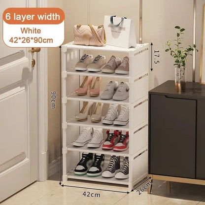 Magic shop White-6-layer-width Shoe Rack Storage Organizer