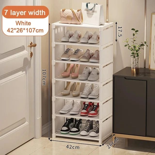 Magic shop White-7-layer-width Shoe Rack Storage Organizer