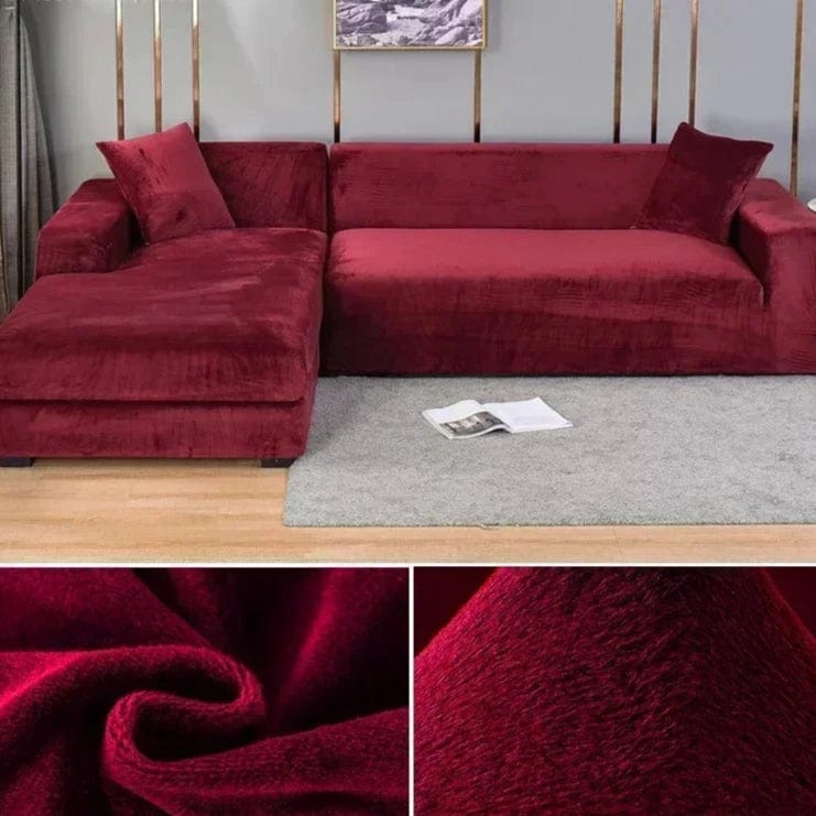 Magic shop Wine Red / 1 SEAT (90-140CM) Universal Velvet Sofa Cover